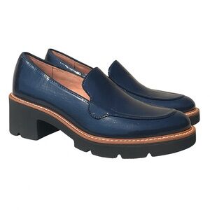 AUXZUR NAT Navy Patent Loafers | Size 39 US 8.5-9 Women’s